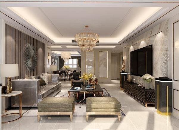 華遠(yuǎn)海藍(lán)城170平米三居室現(xiàn)代簡約風(fēng)格設(shè)計(jì)方案效果參考