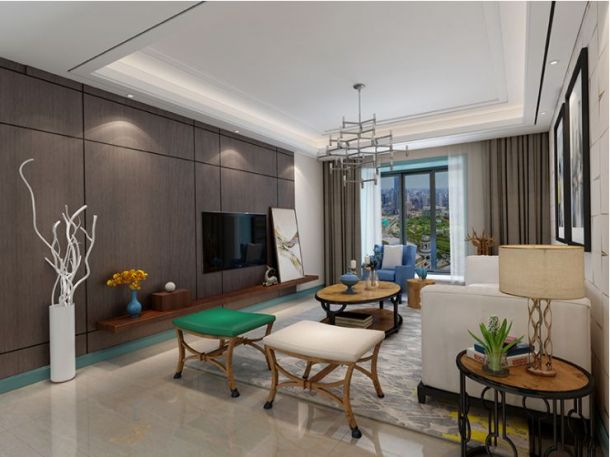 龍庭山水129平米三居室現(xiàn)代簡約風(fēng)格設(shè)計(jì)方案效果圖參考