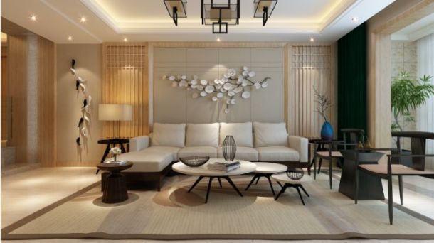 融創(chuàng)御園160平米三居室新中式風格設計方案效果圖參考