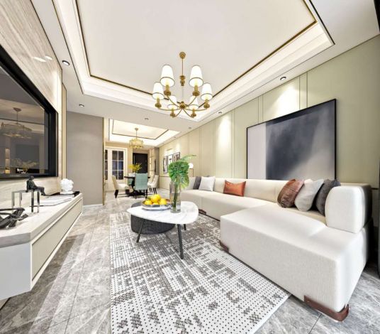 海德堡105平米三居室現(xiàn)代簡(jiǎn)約風(fēng)格設(shè)計(jì)方案效果圖參考