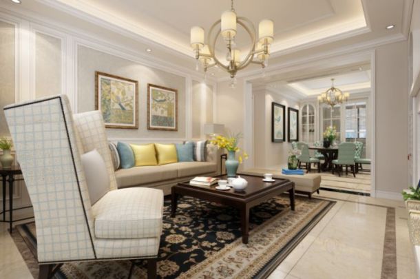 地源丹軒梓園144平米三居室美式風(fēng)格設(shè)計方案效果圖參考