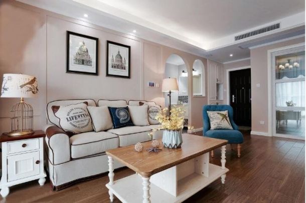 奧林匹克花園124平米三居室簡美風格設計方案效果圖參考