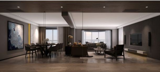 浐灞半島215平米四居室現(xiàn)代簡約風格設(shè)計方案效果圖參考