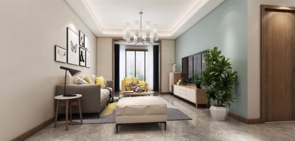 金地西灃公元120平米三居室現(xiàn)代簡約風格設計方案效果圖參考