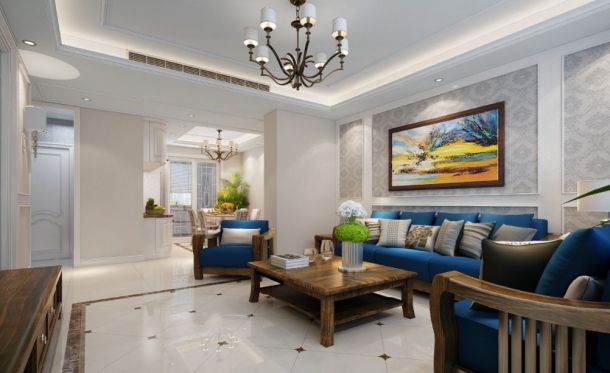 金輝世界城150平米三居室簡美風格設計方案效果圖參考