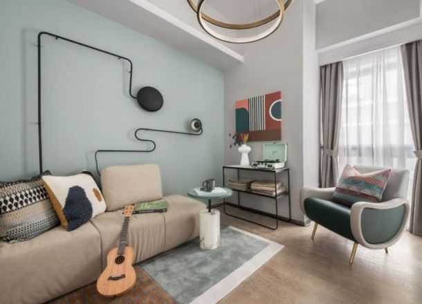 隆源國際城107平米三居室北歐風格設計方案效果圖參考