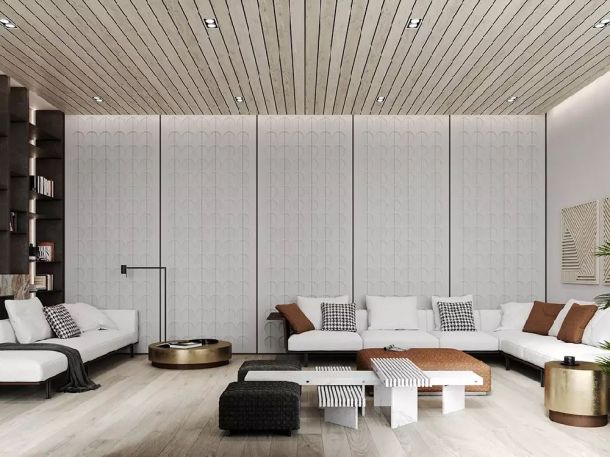 隆源國際城130平米三居室現(xiàn)代簡約風格設計方案效果圖參考