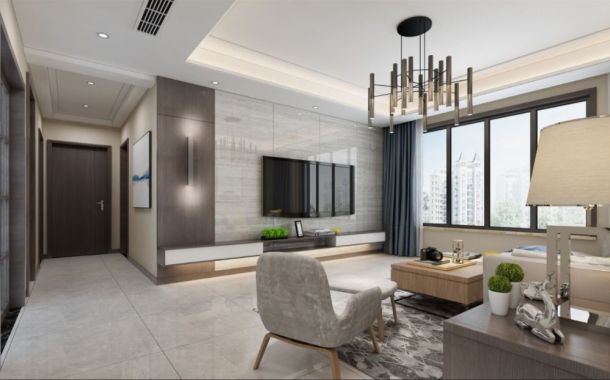 華清學府城138平米三居室現(xiàn)代簡約風格設計方案效果圖