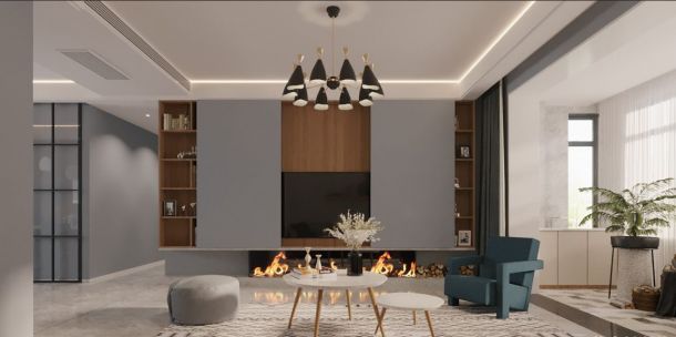 萬象春天三居室130平米現(xiàn)代簡約風格設計方案效果圖參考