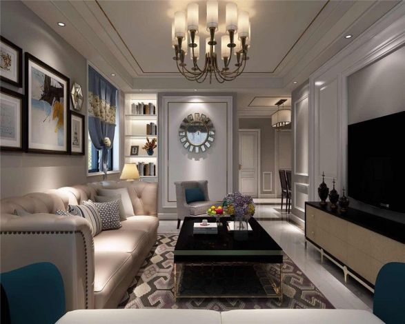 文景觀園125平米三居室現(xiàn)代簡約風格設計方案效果圖參考