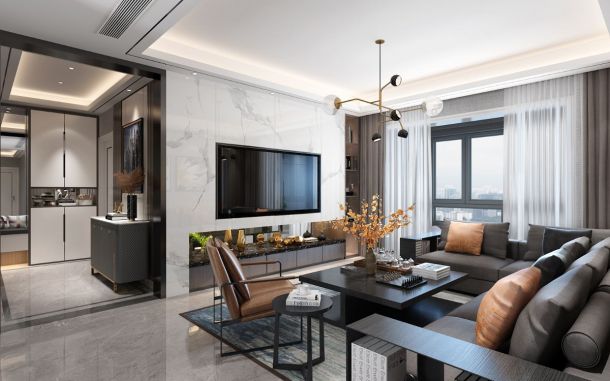 萬達天樾150平米四居室現(xiàn)代簡約風(fēng)格設(shè)計方案效果圖參考