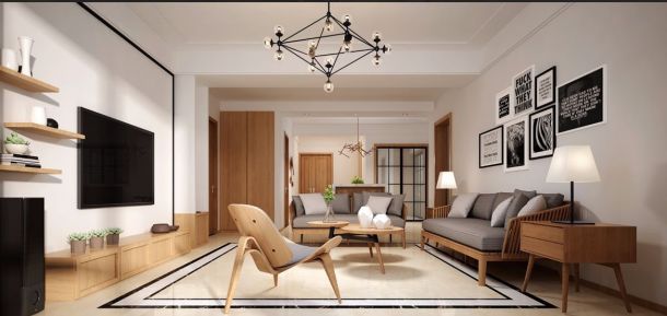 首創(chuàng)漫香郡160平米三居室北歐風(fēng)格設(shè)計(jì)方案效果圖參考