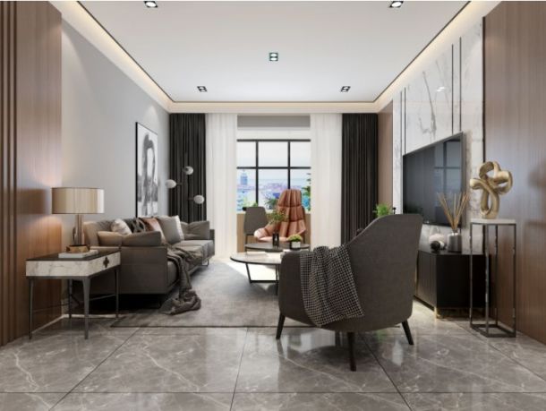 保利春天里107平米三居室現(xiàn)代簡約風(fēng)格設(shè)計方案效果圖參考