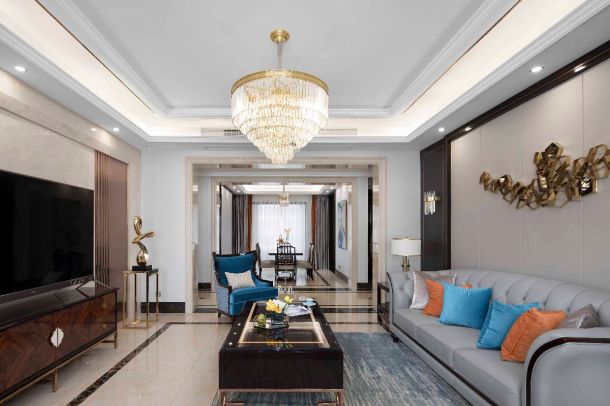 金輝世界城120平米三居室新古典風(fēng)格設(shè)計方案效果圖參考