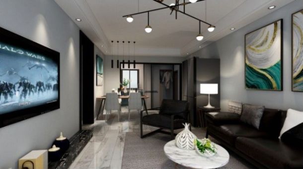 金輝優(yōu)步花園98平米三居室現(xiàn)代簡約風格設計方案效果圖參考