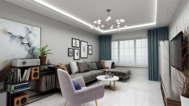 合能公館110平米三居室現(xiàn)代簡(jiǎn)約風(fēng)格設(shè)計(jì)方案效果圖參考