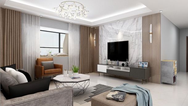 保利心語花園130平米三居室北歐風(fēng)格設(shè)計(jì)效果圖參考