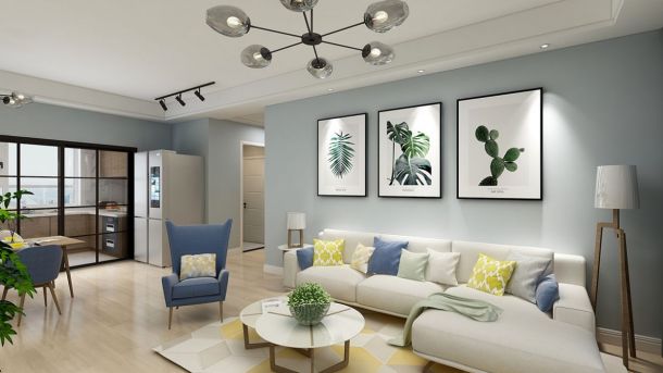 億潤領城117平米三居室北歐風格設計效果圖參考