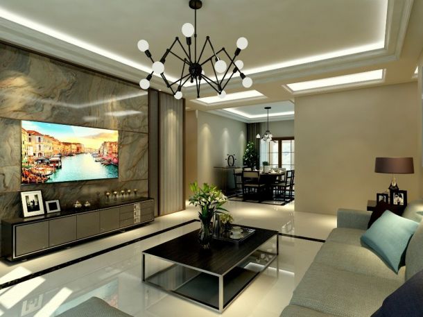 司法小區(qū)140平現(xiàn)代簡(jiǎn)約三居室設(shè)計(jì)方案效果圖參考