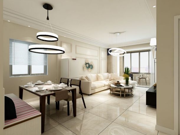 司法小區(qū)100平現(xiàn)代簡約二居室設(shè)計方案效果圖參考