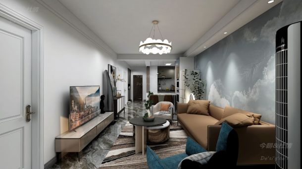 大唐府邸101平米兩居室現(xiàn)代簡(jiǎn)約風(fēng)格設(shè)計(jì)方案效果圖參考