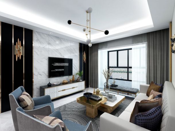 大唐府邸116平米三居室現(xiàn)代簡(jiǎn)約風(fēng)格設(shè)計(jì)方案效果圖參考