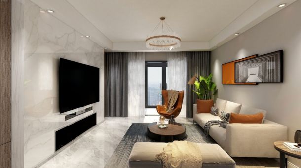 開(kāi)元第一城119平米三居室現(xiàn)代簡(jiǎn)約風(fēng)裝修設(shè)計(jì)方案效果圖參考