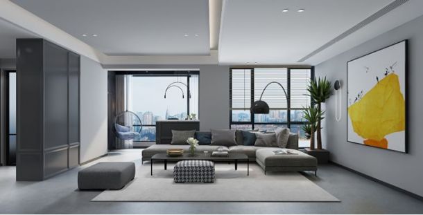 金地芙蓉世家160平米三居室現(xiàn)代簡約風格設計方案效果圖參考