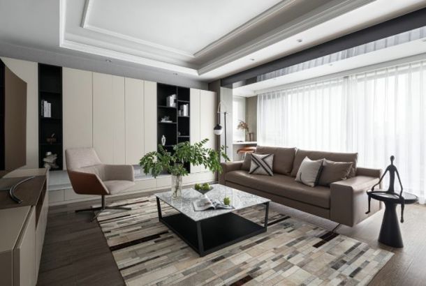 融僑城150平米三居室現代簡約風格設計方案效果圖參考