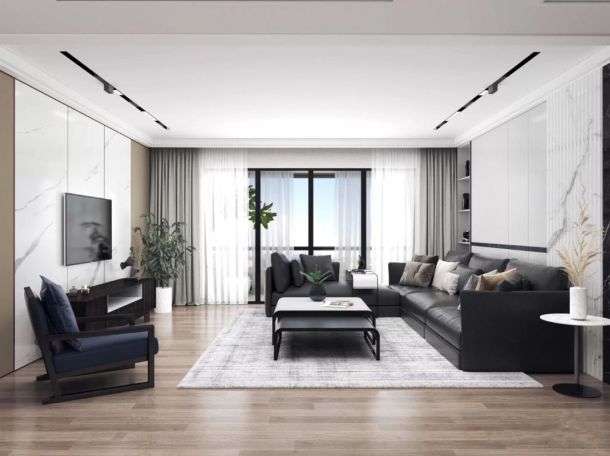 合能公館140平米三居室現(xiàn)代簡(jiǎn)約風(fēng)格設(shè)計(jì)方案效果圖參考