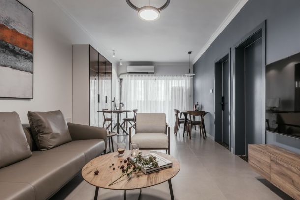 首創(chuàng)國際城82平二居室簡約風格裝修方案效果參考