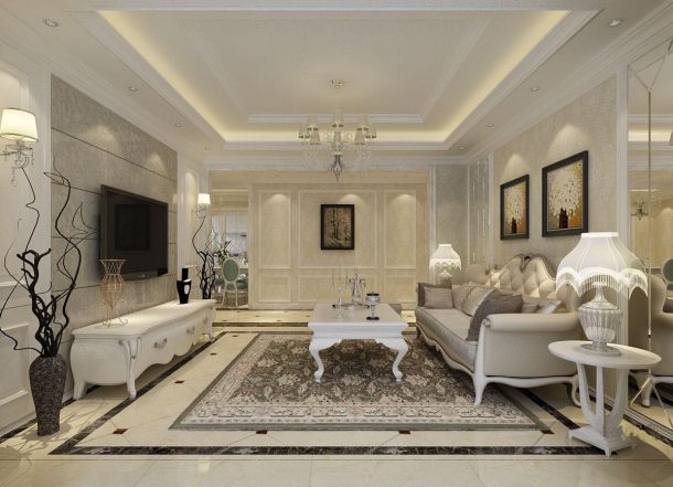 中?！ら_(kāi)元壹號(hào)137平三居室簡(jiǎn)歐風(fēng)格方案