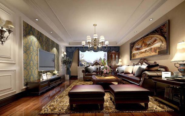 高陵龍鳳園120平米美式風(fēng)格設(shè)計方案