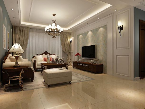 西鐵家屬院小區(qū)127平美式風(fēng)格設(shè)計方案