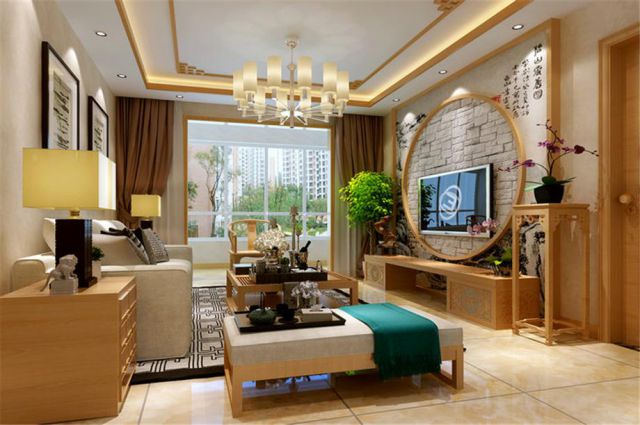 銘城國際社區(qū)90平米新中式風(fēng)格設(shè)計方案