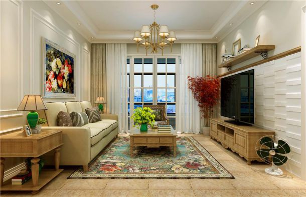 首創(chuàng)國際120平歐式風格設計方案