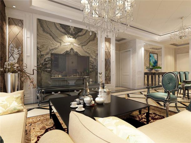 首創(chuàng)國際135平歐式風(fēng)格設(shè)計方案