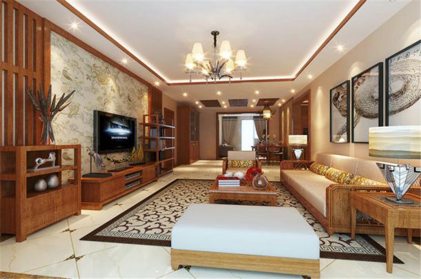 龍湖香醍160平新中式風格設計方案
