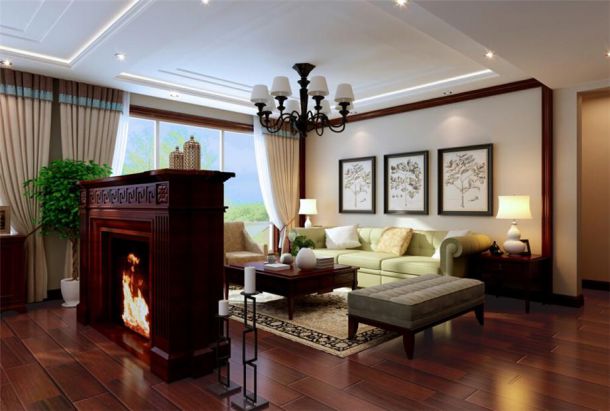 首創(chuàng)國(guó)際135平美式風(fēng)格設(shè)計(jì)方案