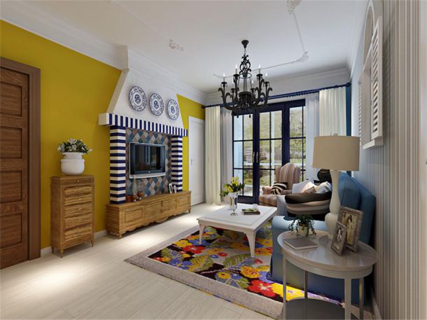 盛龍廣場(chǎng)小區(qū)120平地中海風(fēng)格設(shè)計(jì)方案