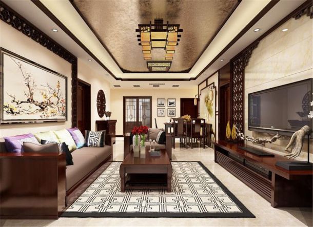 曲江金水灣130平新中式風(fēng)格設(shè)計(jì)方案