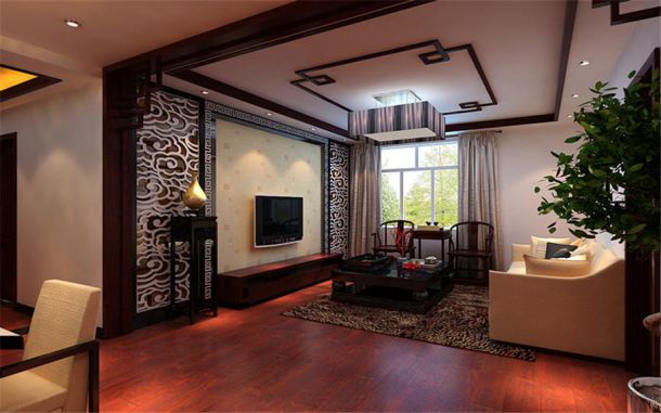 萬象春天小區(qū)140平新中式風格設計方案