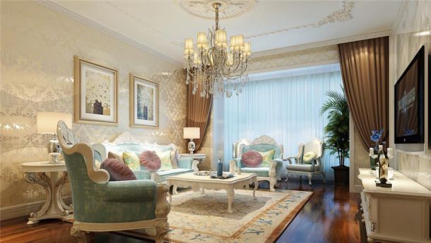 中華世紀城120平歐式風格設計方案