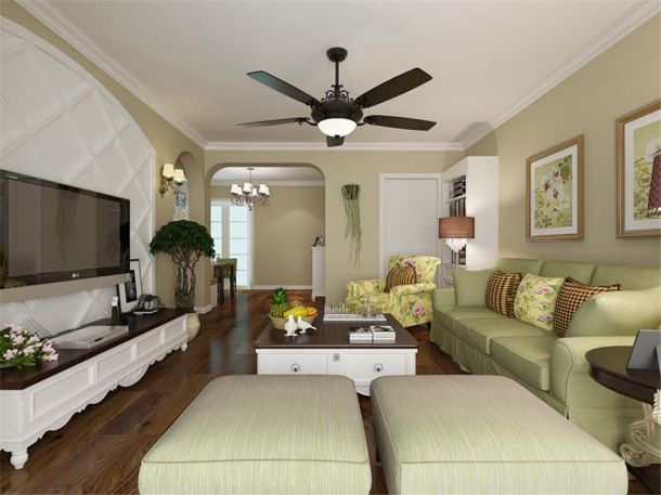 銘城國際社區(qū)105平美式風格設計方案