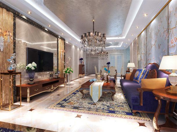 金輝天鵝灣140平美式風(fēng)格設(shè)計方案