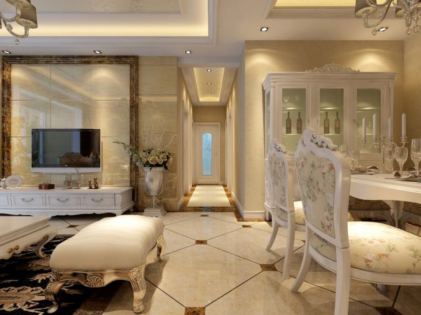 一曲江山134平米簡歐風(fēng)格