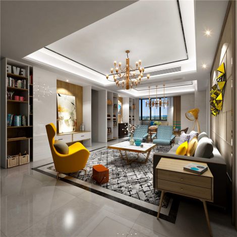 曲江綠地名城128平米簡約風格