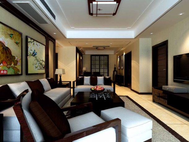 綠地曲江名城小區(qū)150平米新中式風(fēng)格設(shè)計(jì)方案 