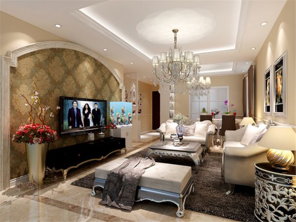 麟鳳尊匯-三居室92平-簡(jiǎn)歐風(fēng)格