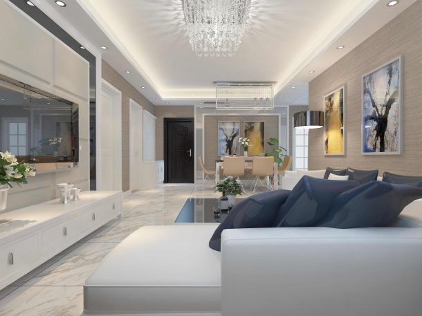 西安偉業(yè)公館120平三居室-簡約風格